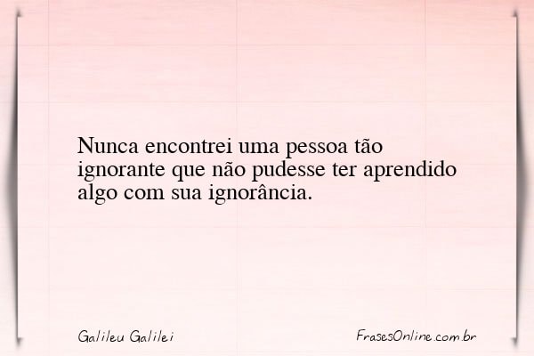 Frase de Galileu Galilei