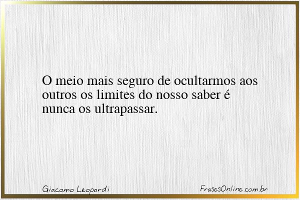 Frase de Giacomo Leopardi
