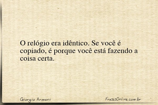 Frase de Giorgio Armani