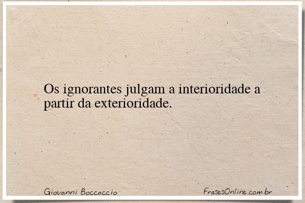 Frase de Giovanni Boccaccio