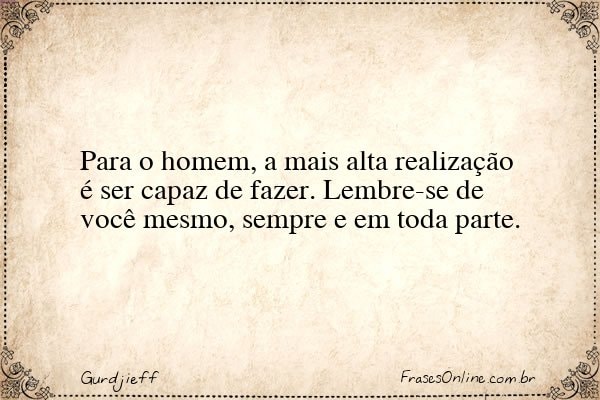 Frase de Gurdjieff
