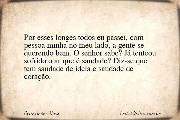 Frase de Guimarães Rosa