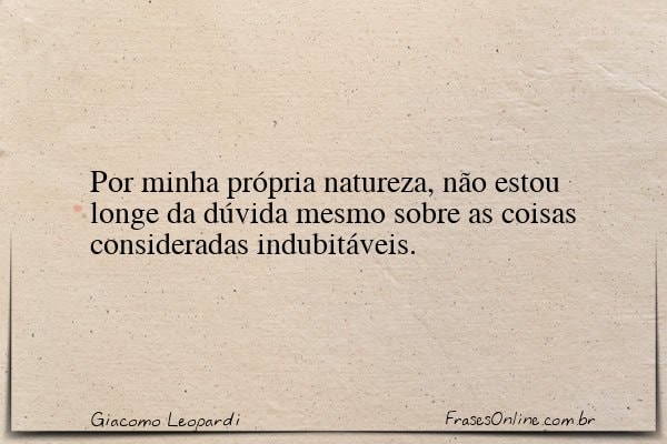 Frase de Giacomo Leopardi