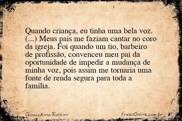 Frase de Gioacchino Rossini