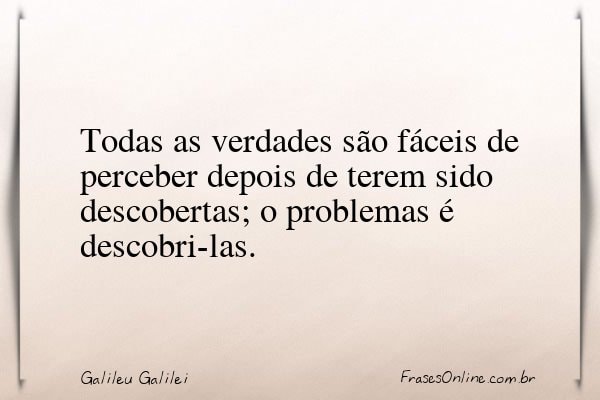 Frase de Galileu Galilei