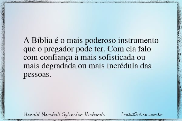 Frase de Harold Marshall Sylvester Richards