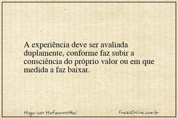 Frase de Hugo von Hofmannsthal