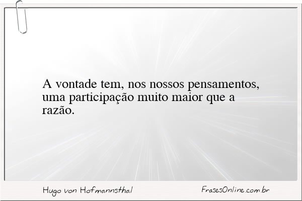 Frase de Hugo von Hofmannsthal