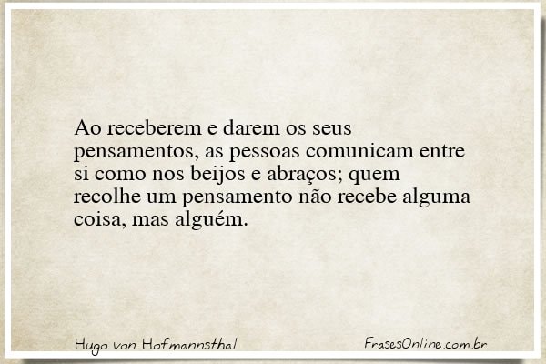 Frase de Hugo von Hofmannsthal