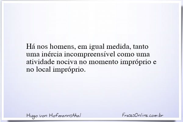 Frase de Hugo von Hofmannsthal