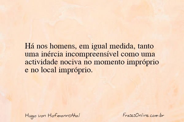 Frase de Hugo von Hofmannsthal
