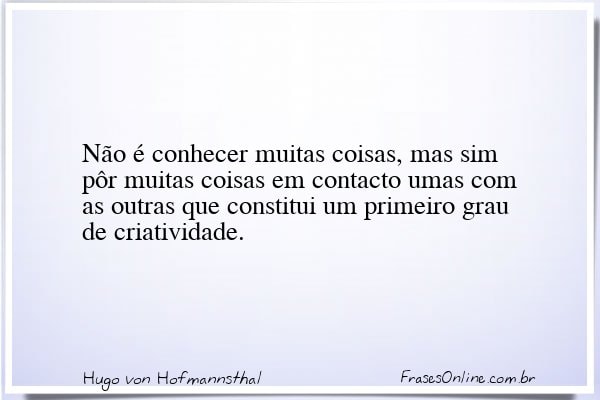 Frase de Hugo von Hofmannsthal