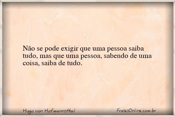 Frase de Hugo von Hofmannsthal
