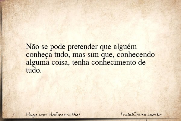 Frase de Hugo von Hofmannsthal