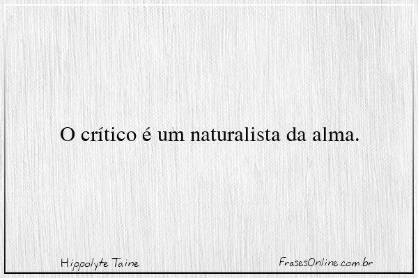 Frase de Hippolyte Taine