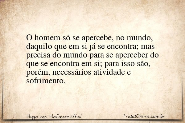 Frase de Hugo von Hofmannsthal