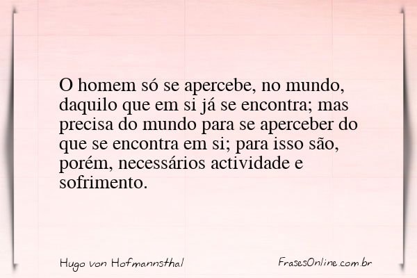 Frase de Hugo von Hofmannsthal