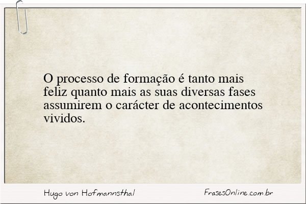 Frase de Hugo von Hofmannsthal