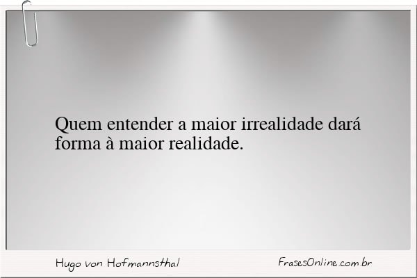 Frase de Hugo von Hofmannsthal