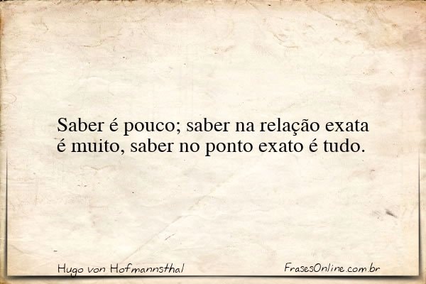 Frase de Hugo von Hofmannsthal