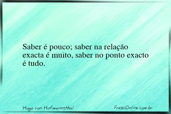 Frase de Hugo von Hofmannsthal