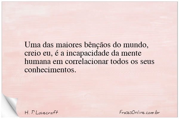 Frase de H. P. Lovecraft