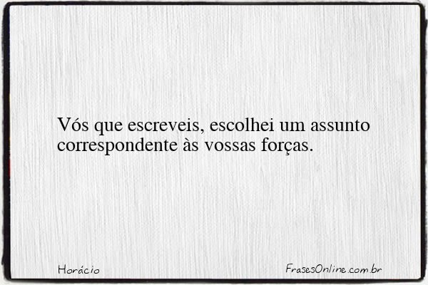 Frase de Horácio