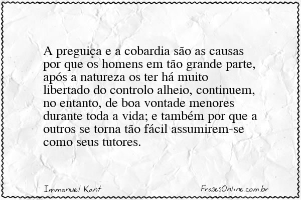 Frase de Immanuel Kant