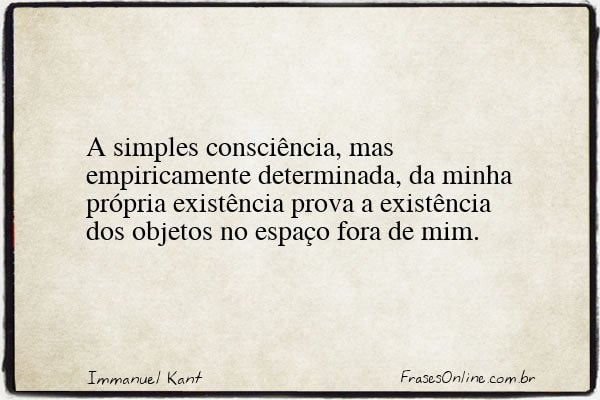 Frase de Immanuel Kant