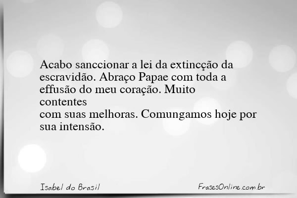 Frase de Isabel do Brasil