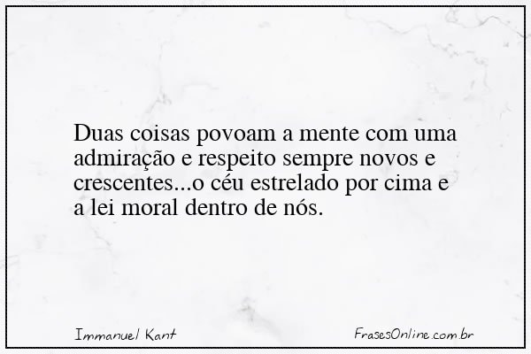 Frase de Immanuel Kant