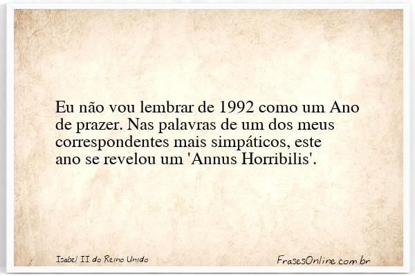 Frase de Isabel II do Reino Unido