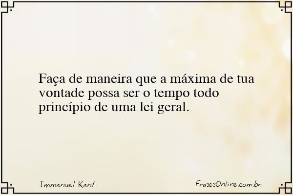 Frase de Immanuel Kant