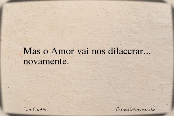 Frase de Ian Curtis