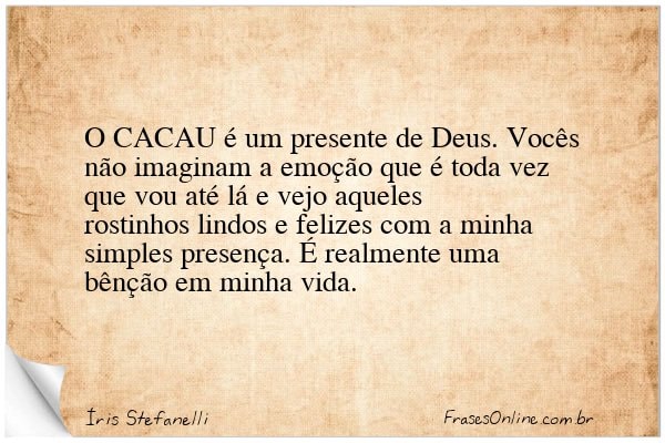 Frase de Íris Stefanelli
