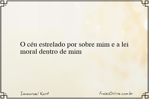 Frase de Immanuel Kant