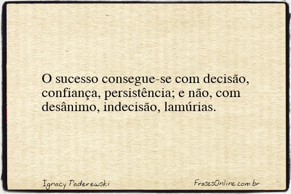 Frase de Ignacy Paderewski