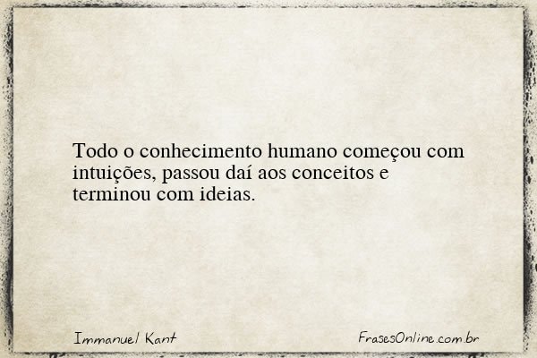 Frase de Immanuel Kant