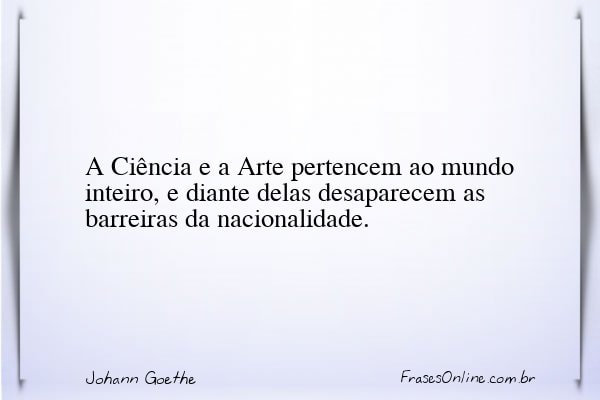 Frase de Johann Goethe