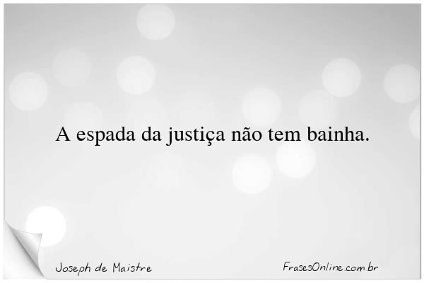 Frase de Joseph de Maistre