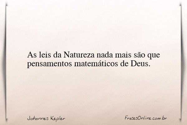 Frase de Johannes Kepler
