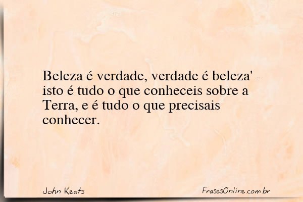 Frase de John Keats