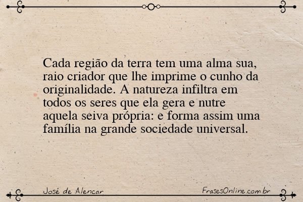 Frase de José de Alencar
