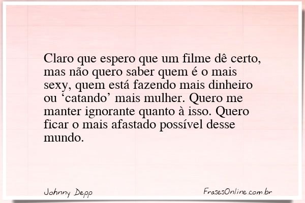 Frase de Johnny Depp