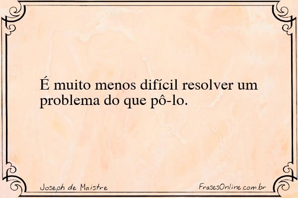 Frase de Joseph de Maistre