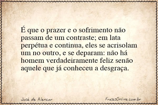 Frase de José de Alencar