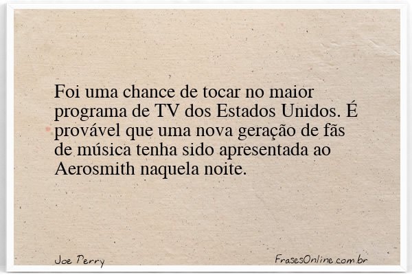 Frase de Joe Perry