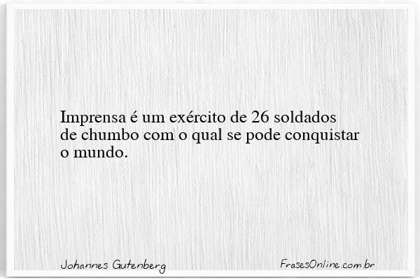 Frase de Johannes Gutenberg