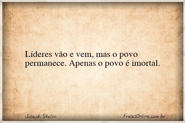 Frase de Joseph Stalin