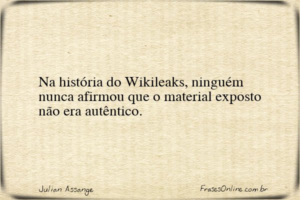 Frase de Julian Assange
